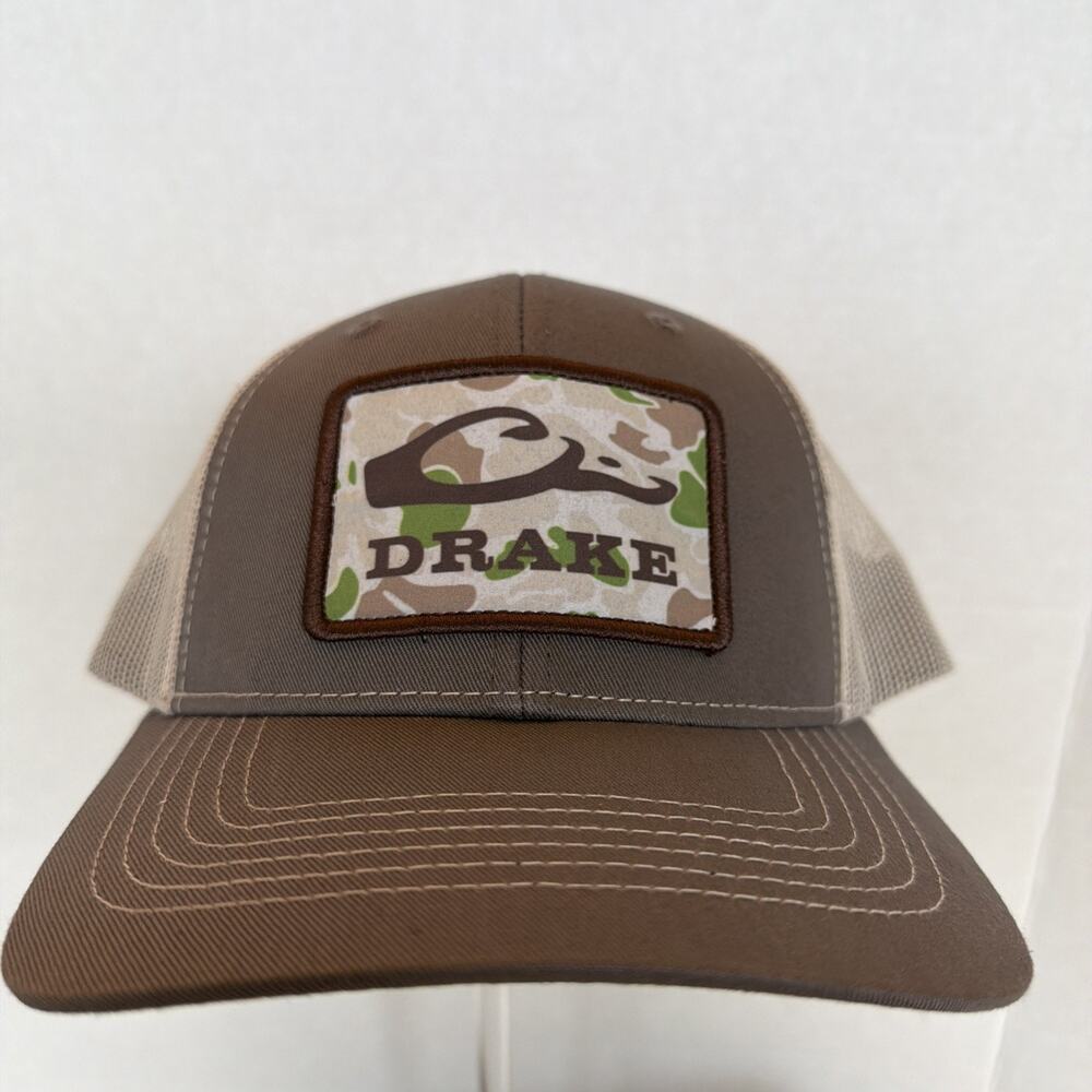 NWT Drake Waterfowl Camo Patch Mesh Back Cap SnapBack Hat DH4 126-DGR DarkGray